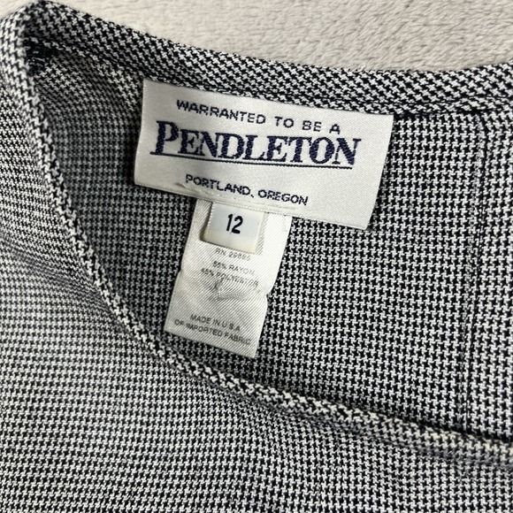 Pendleton Womens 2 pc Vintage Twin Set Tank and‎ Blazer Lightweight Houndstooth - Picture 8 of 11